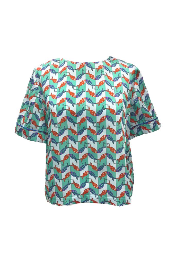Robin Top v.2.1. - Short Sleeved Silky Printed Top