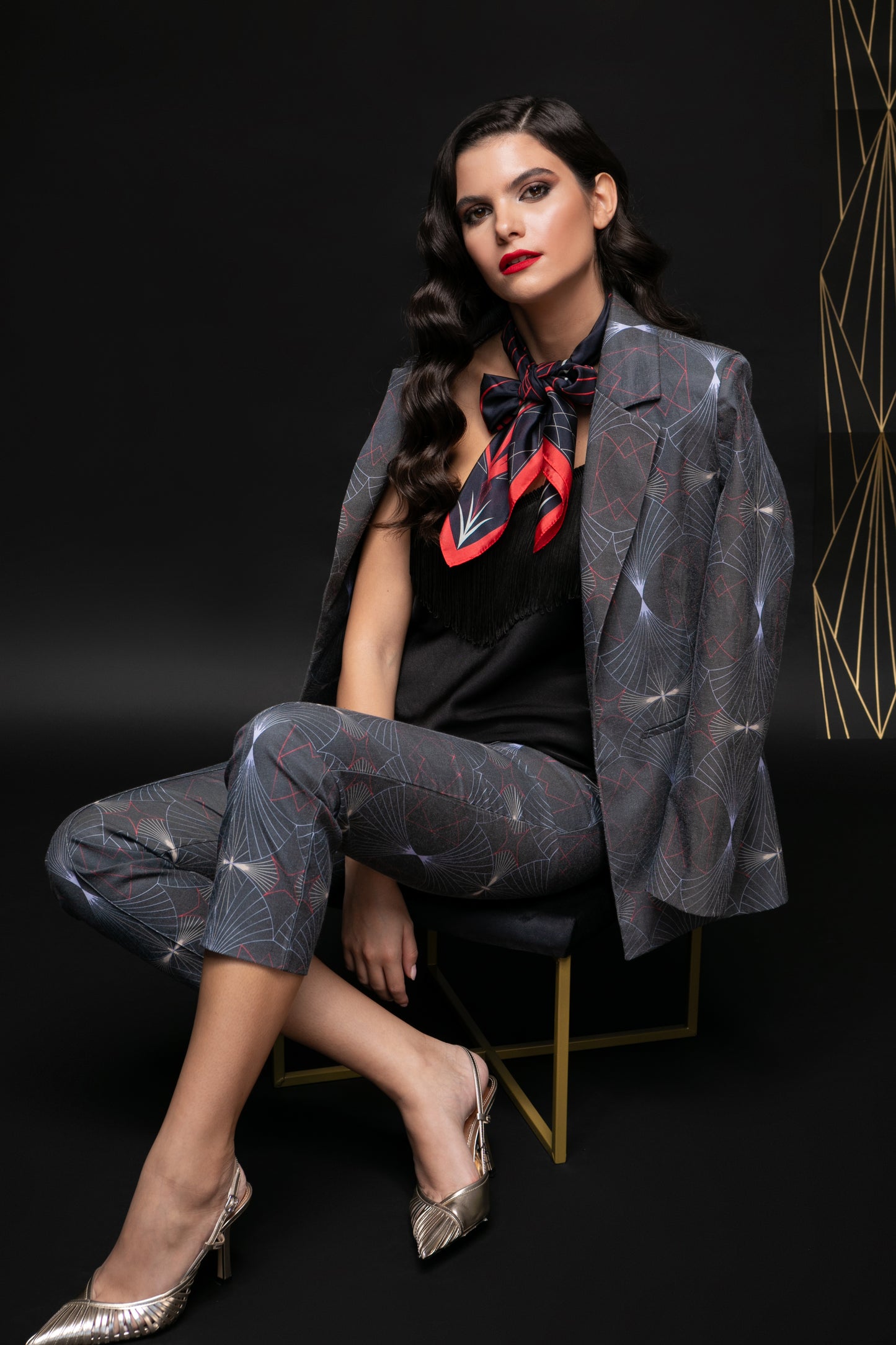 Maxine Trousers v.1.2.- Printed Cotton Straight Leg Trousers