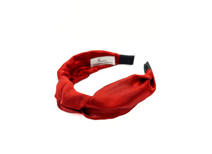Brick Red Satin Headband