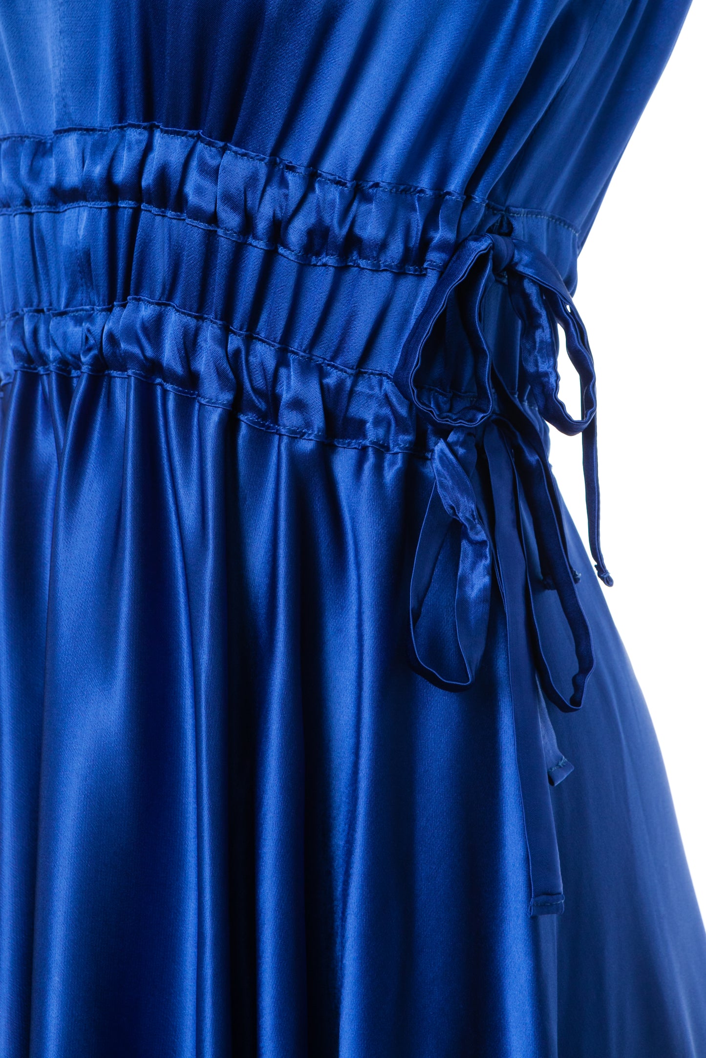 Lucinda Dress - Midi Ruched Satin Dress