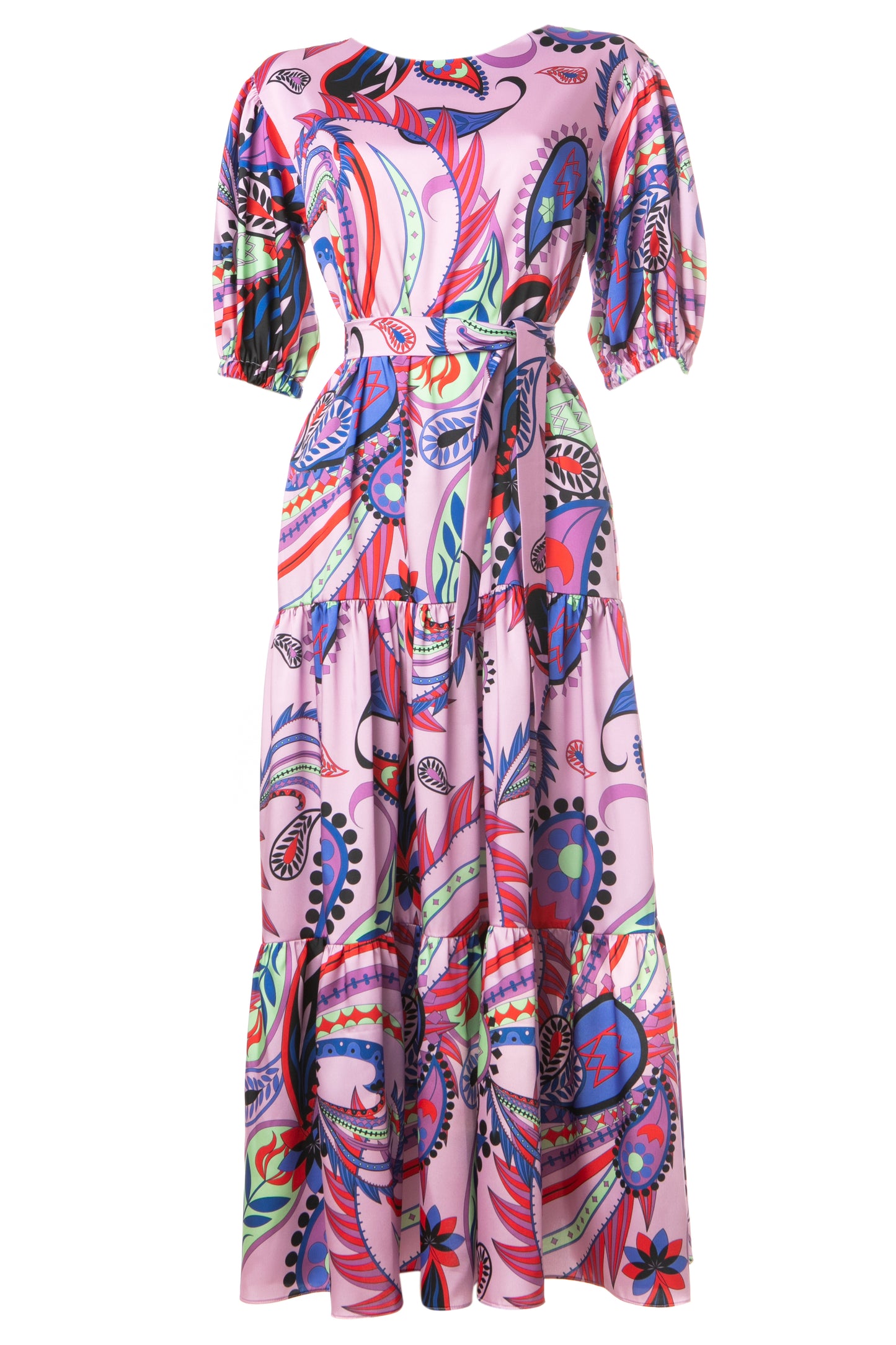 ROMY DRESS - MAXI BOHO PRINTED DRESS WITH TIERED SKIRT