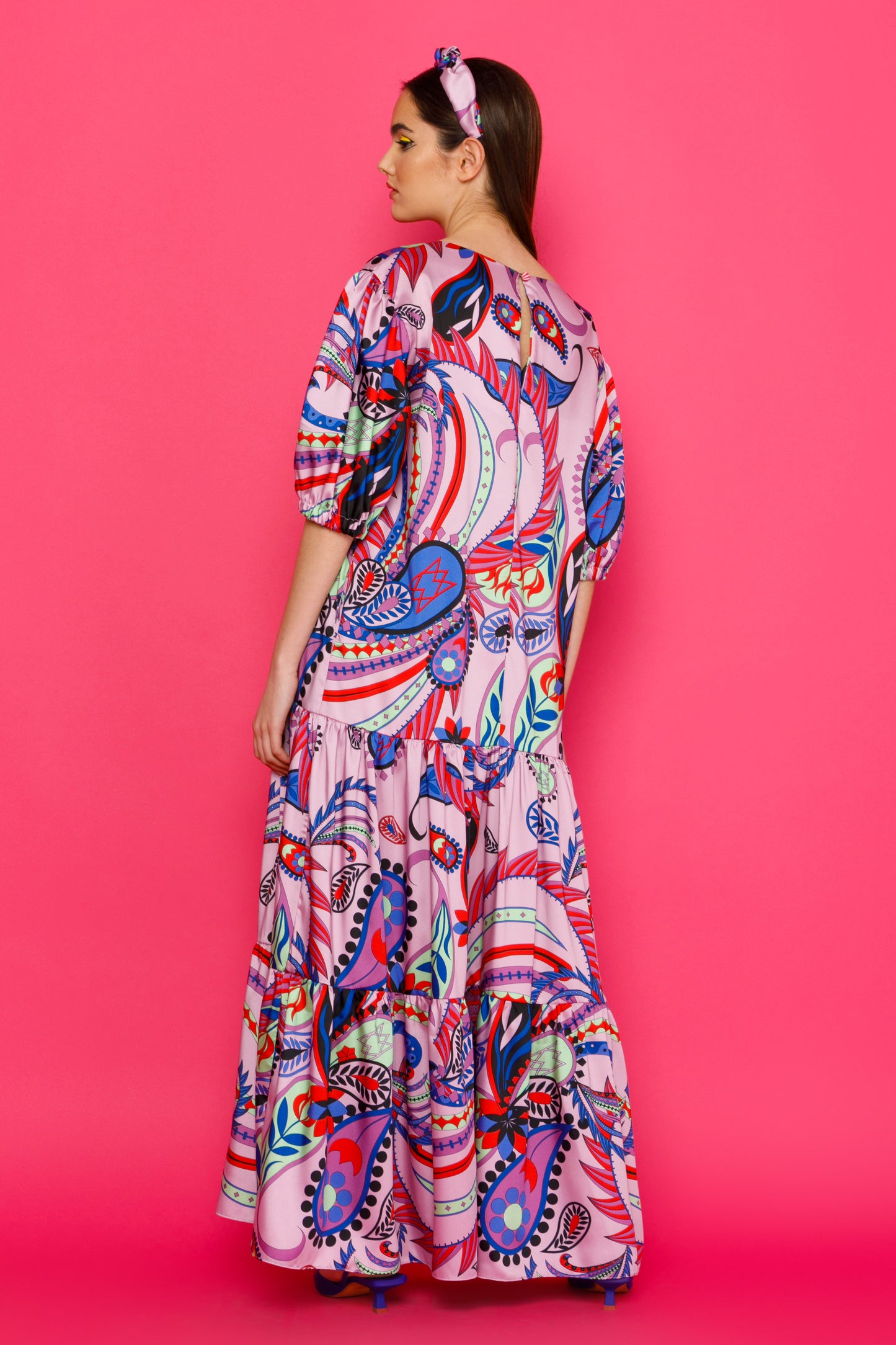 ROMY DRESS - MAXI BOHO PRINTED DRESS WITH TIERED SKIRT