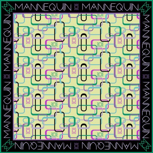 Retro Chain Printed Silk Scarf - 45x45