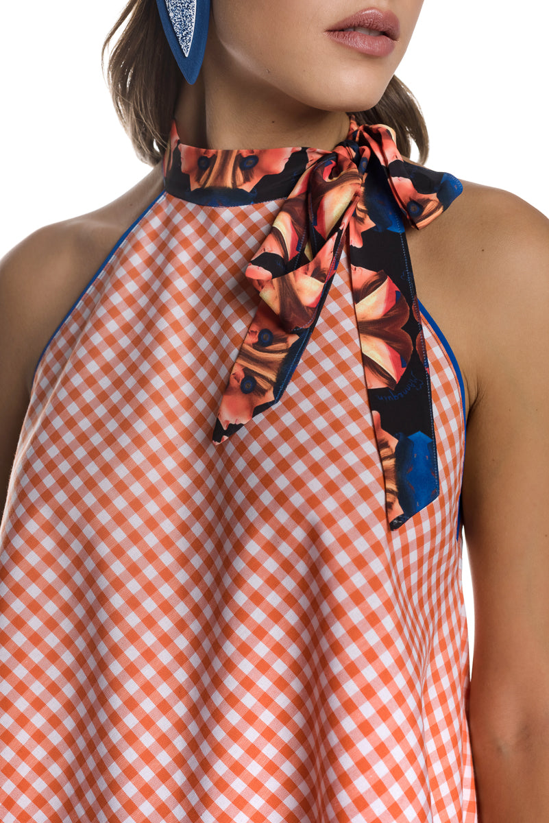 VICHY MINI A-LINE DRESS