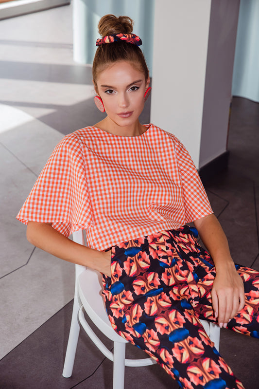 Bluebell Top - Cotton Vichy Crop Top