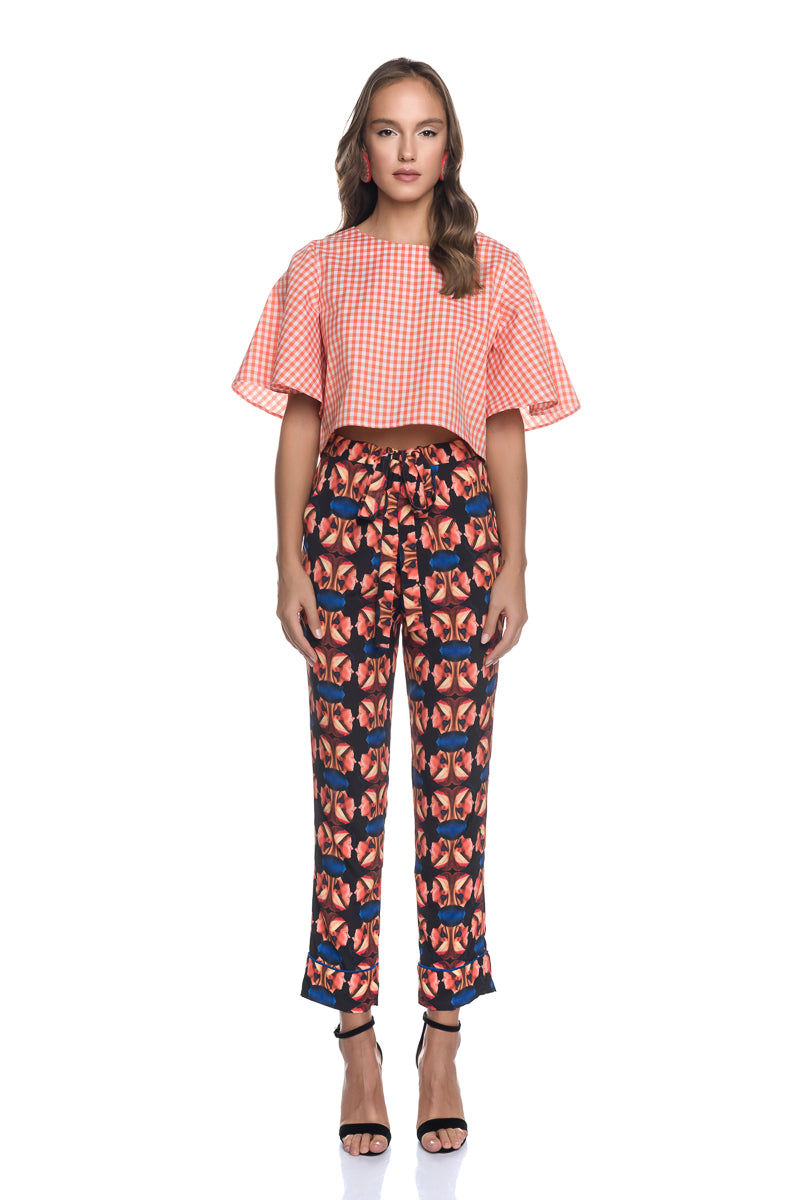 Cotton Vichy Crop Top
