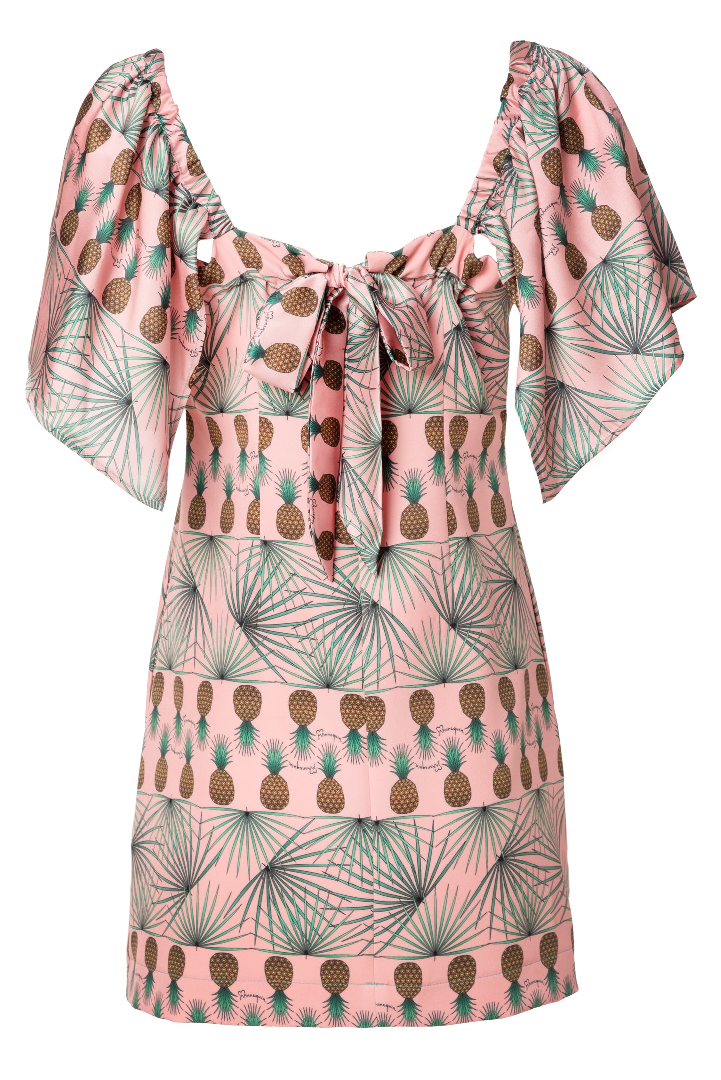 Grace Dress-Mini Printed A-line Dress with Ruffled Sleeves