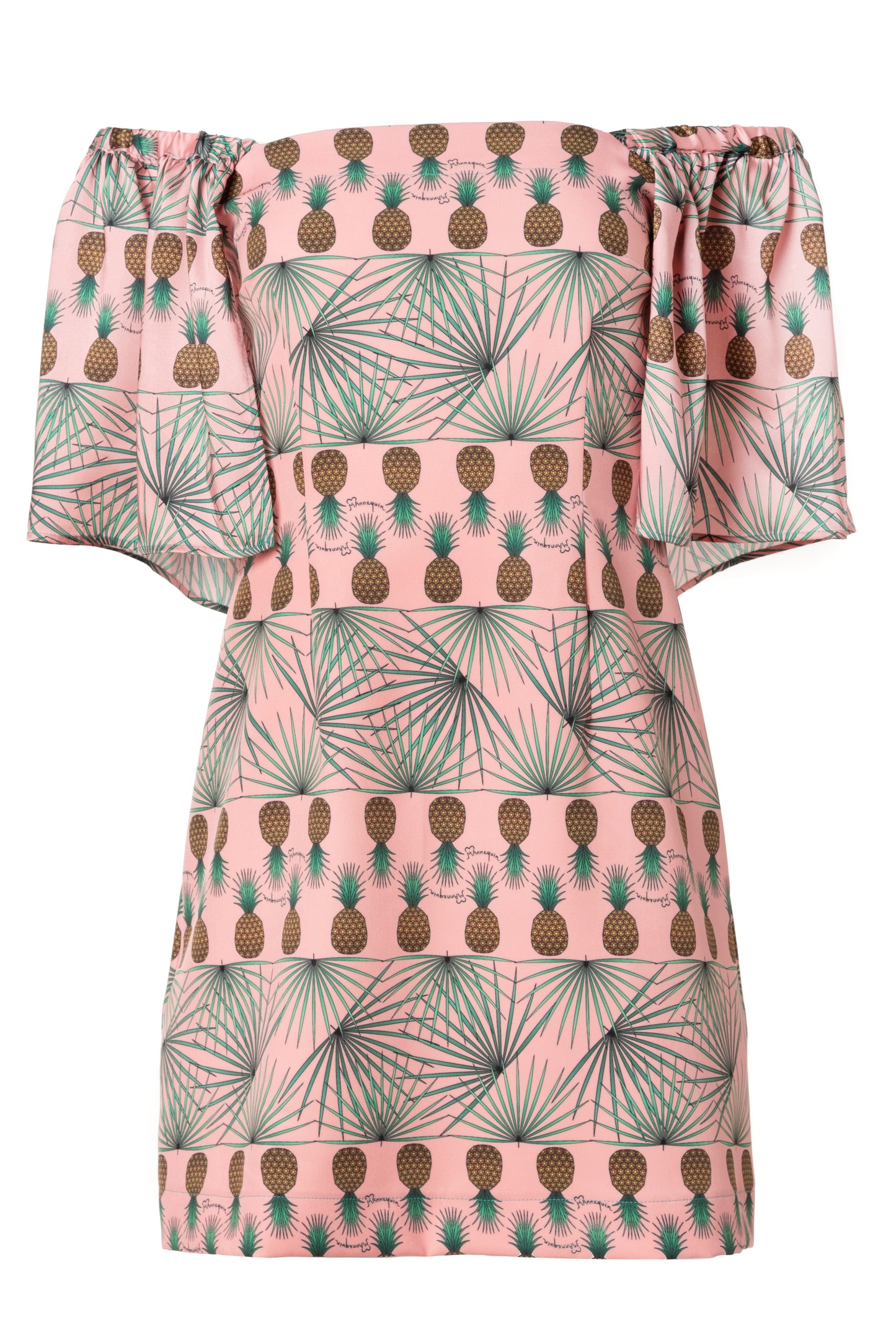 Grace Dress-Mini Printed A-line Dress with Ruffled Sleeves