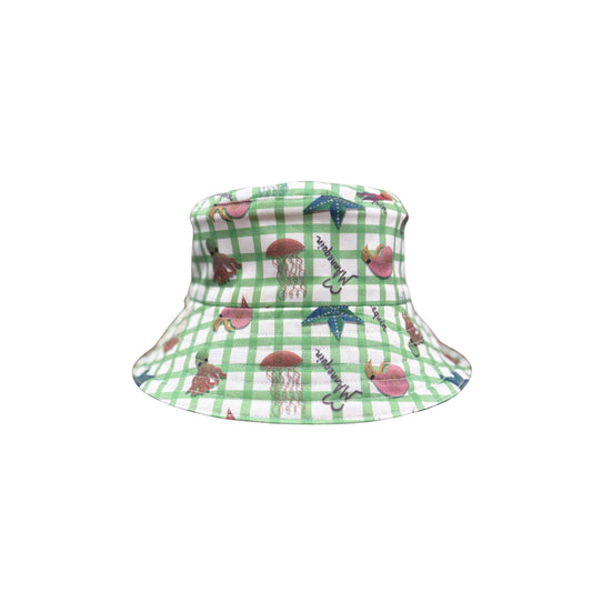 Double Face Bucket Hat - Denim/Vi(Sea) Green