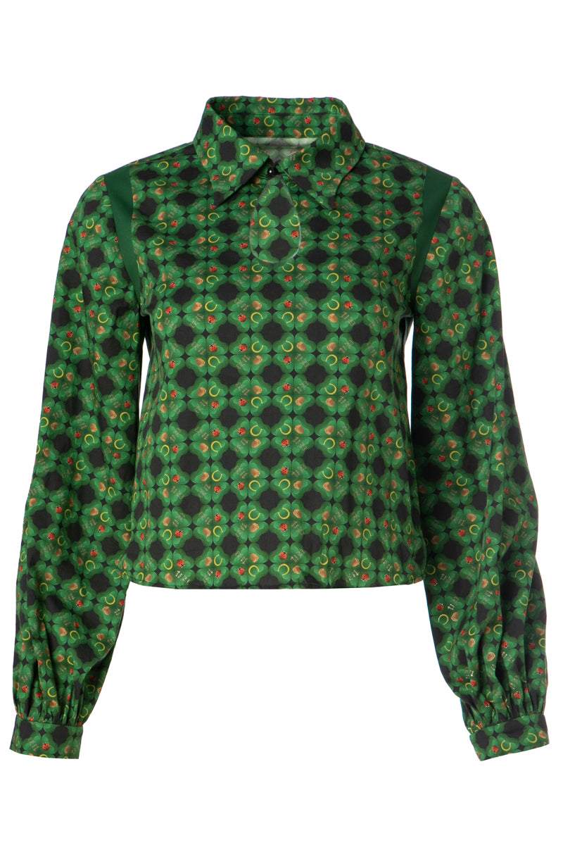 Saiorse Shirt - Printed Cotton Shirt with Collar