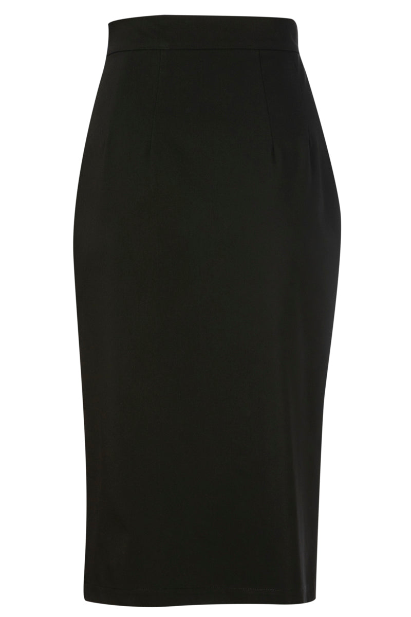 Siobhan Skirt - Cotton Pencil Skirt with Printed Details