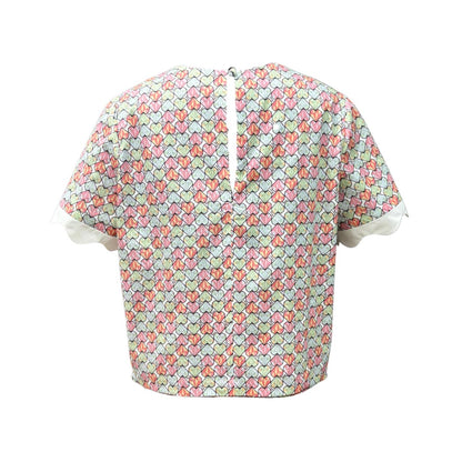 Robin Top v.3.1 - Short Sleeved Cotton Printed Top (Diamond Hearts)