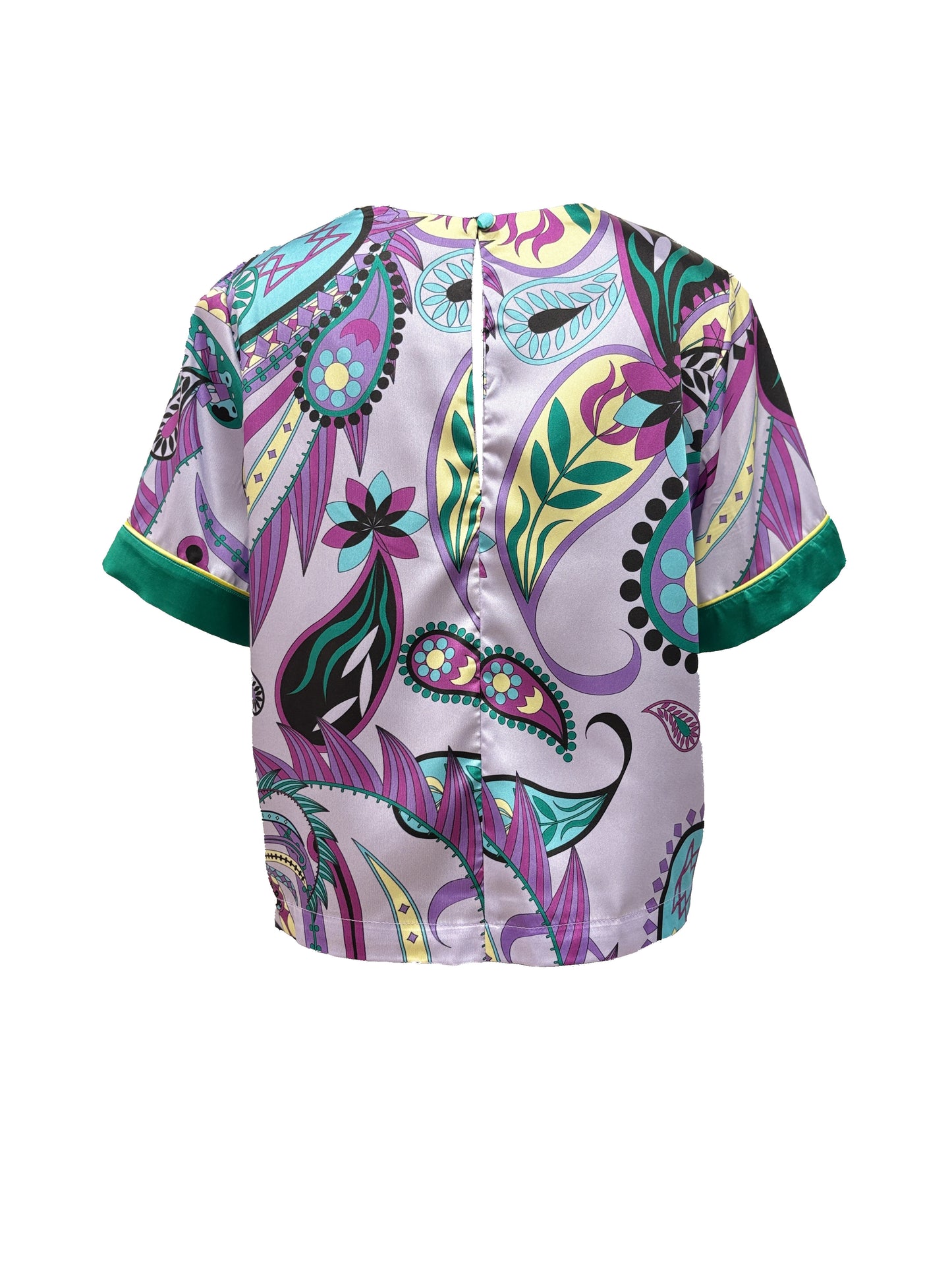 Robin Top - Short Sleeved Silky Printed Top