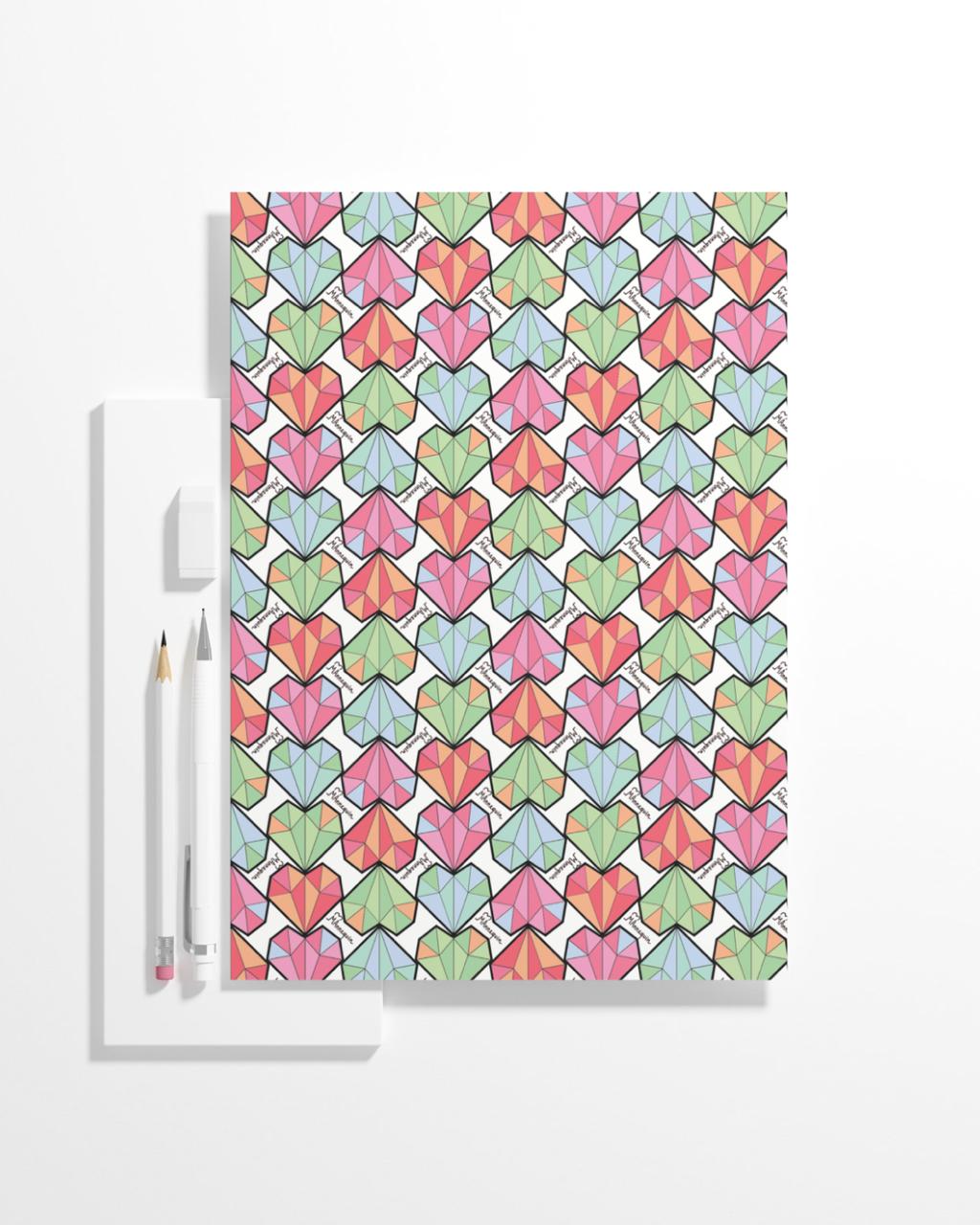 Diamond Heart Pink Notebook/Sketchbook