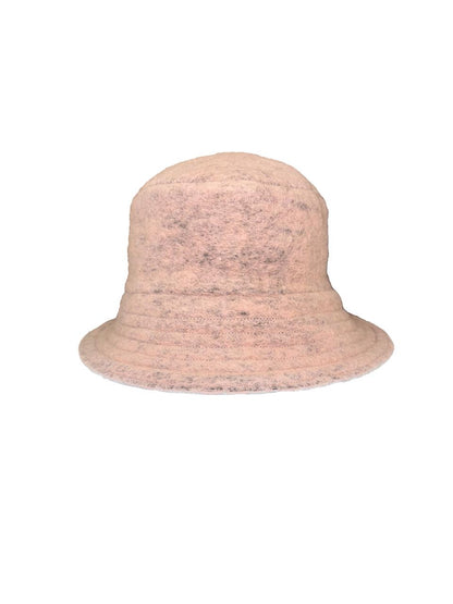 Double Face Wool Bucket Hat - Dark Red/Pink