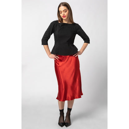 Fiona Skirt - Midi Satin Slip Skirt