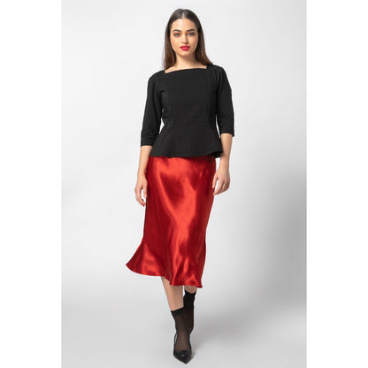 Fiona Skirt - Midi Satin Slip Skirt