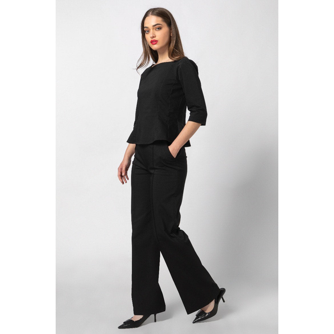 Mona Trousers - Cotton Flared Trousers