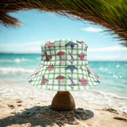 Double Face Bucket Hat - Denim/Vi(Sea) Green