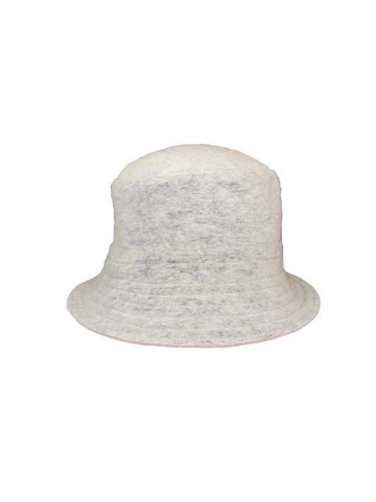 Double Face Wool Bucket Hat - Light Grey/Pink