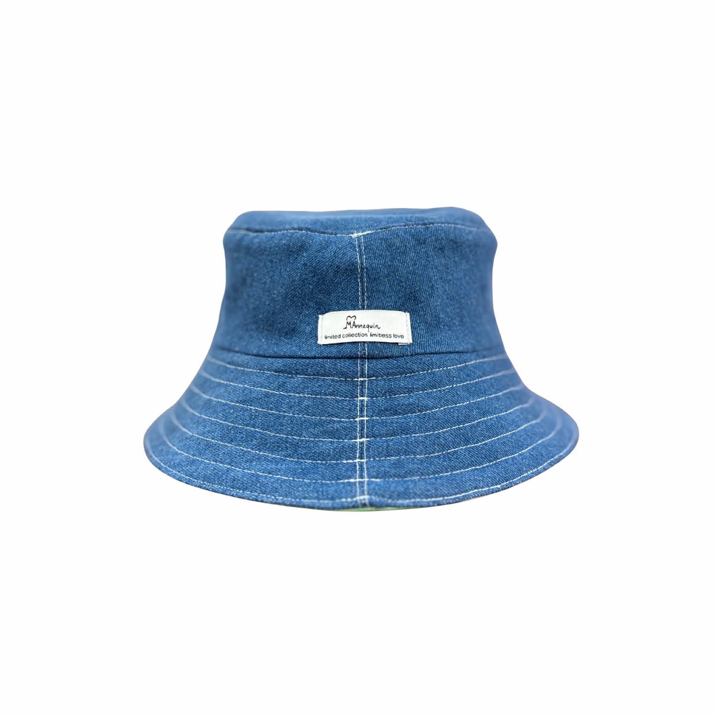 Double Face Bucket Hat - Denim/Vi(Sea) Green