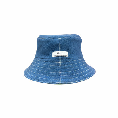 Double Face Bucket Hat - Denim/Vi(Sea) Green