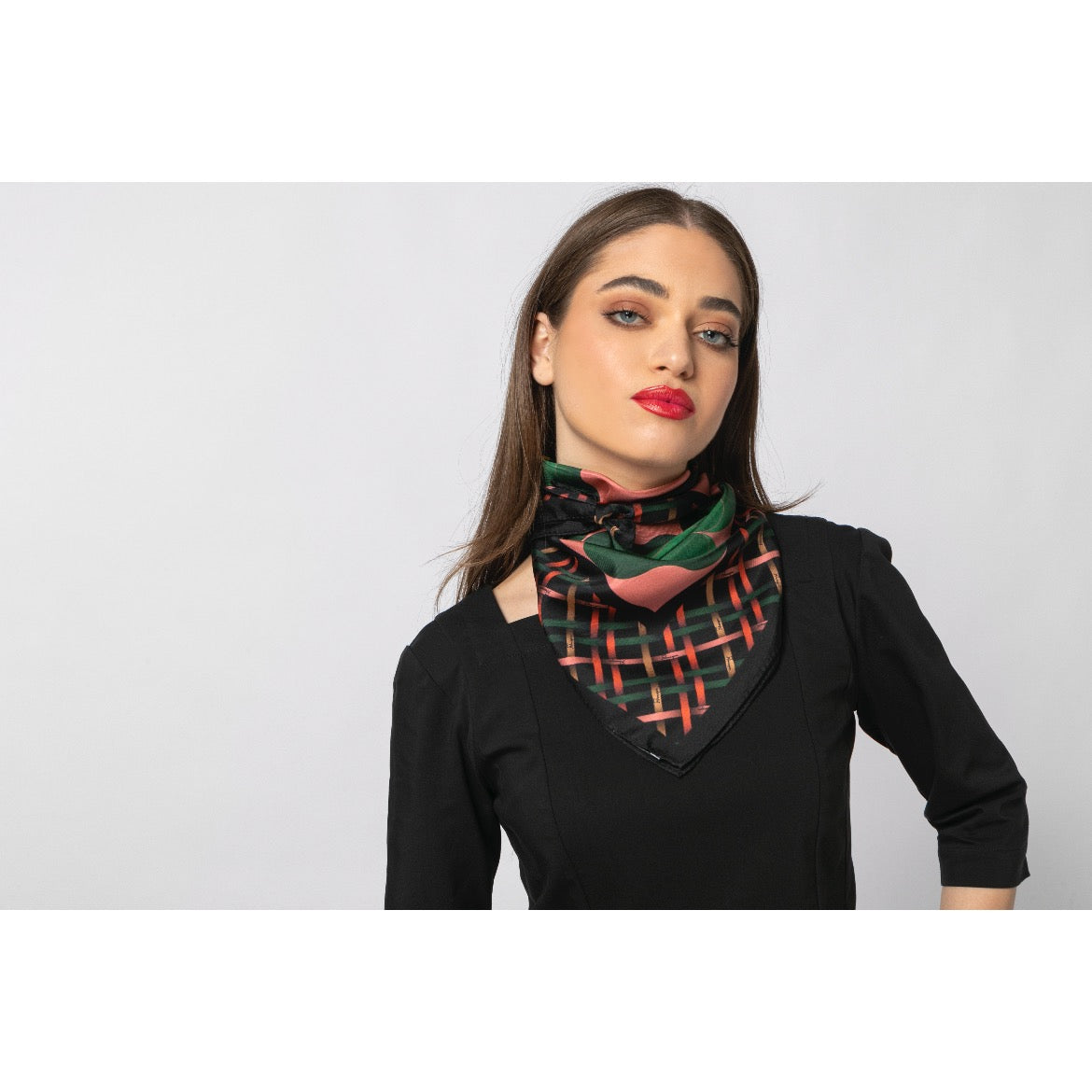 Lucky Clover Printed Silk Scarf - 70x70cm