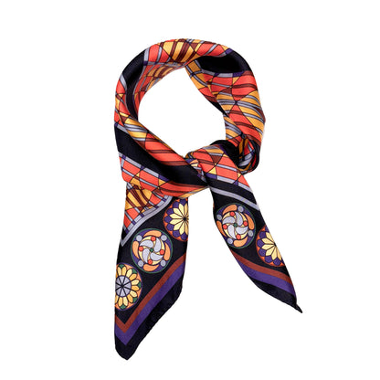 Gothic Arch/Day Printed Silk Scarf - 70x70cm