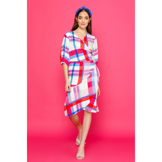 Alyssa Dress - Midi Wrap Printed Dress