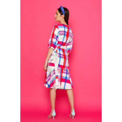 Alyssa Dress - Midi Wrap Printed Dress