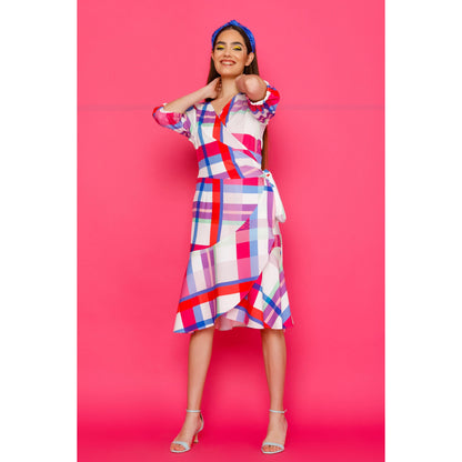 Alyssa Dress - Midi Wrap Printed Dress
