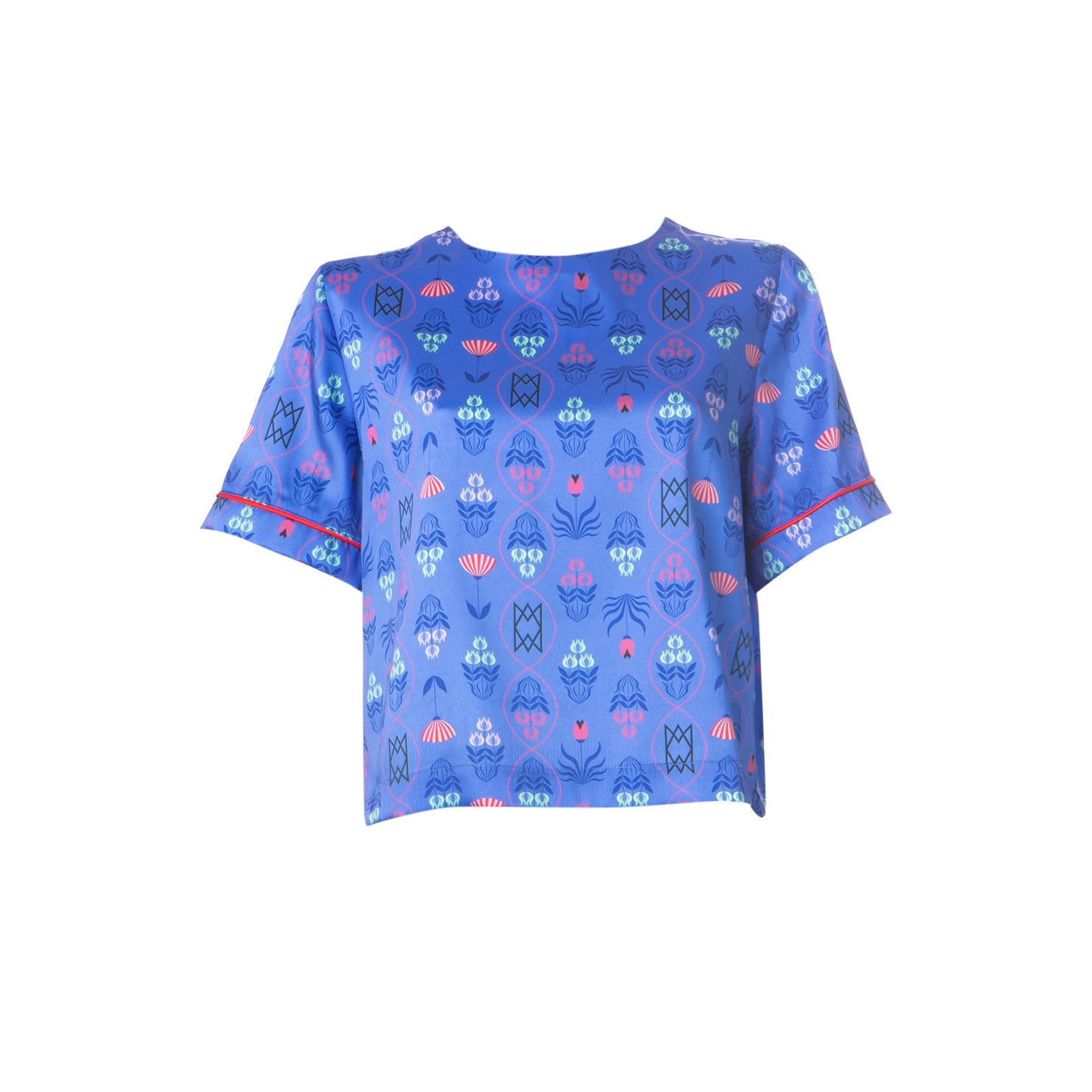 Robin Top - Short Sleeved Silky Printed Top