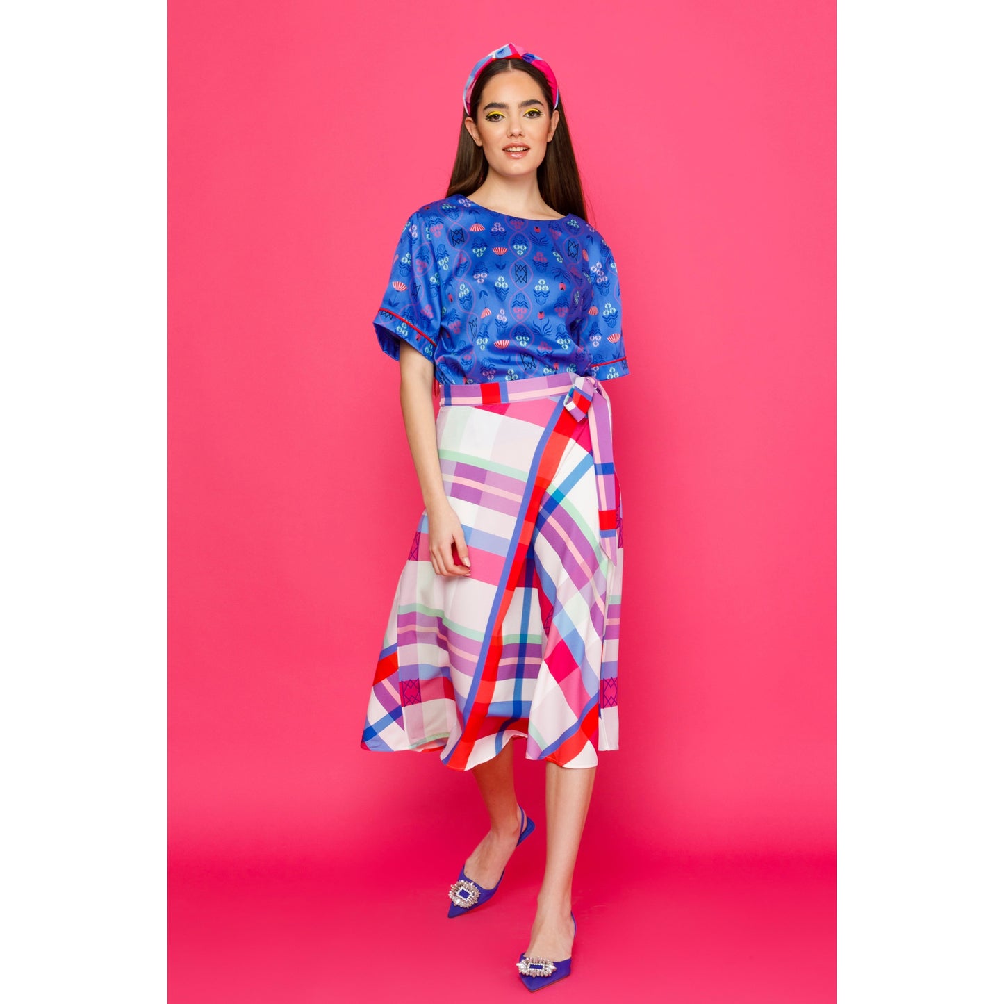 Robin Top - Short Sleeved Silky Printed Top