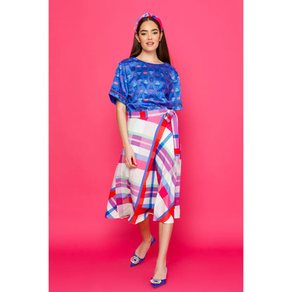 Robin Top - Short Sleeved Silky Printed Top