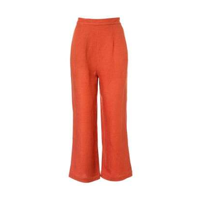 Earth Trousers - High Waisted Linen Trousers (Terracotta)