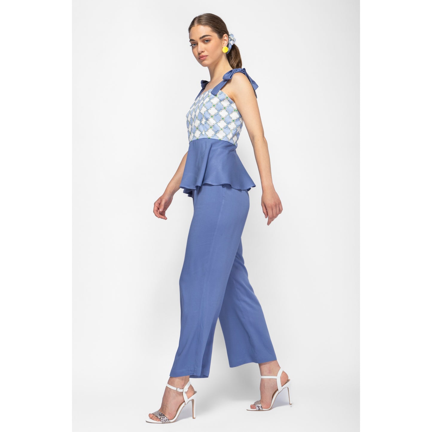 Earth Trousers - High Waisted Viscose Trousers (Azur Blue)
