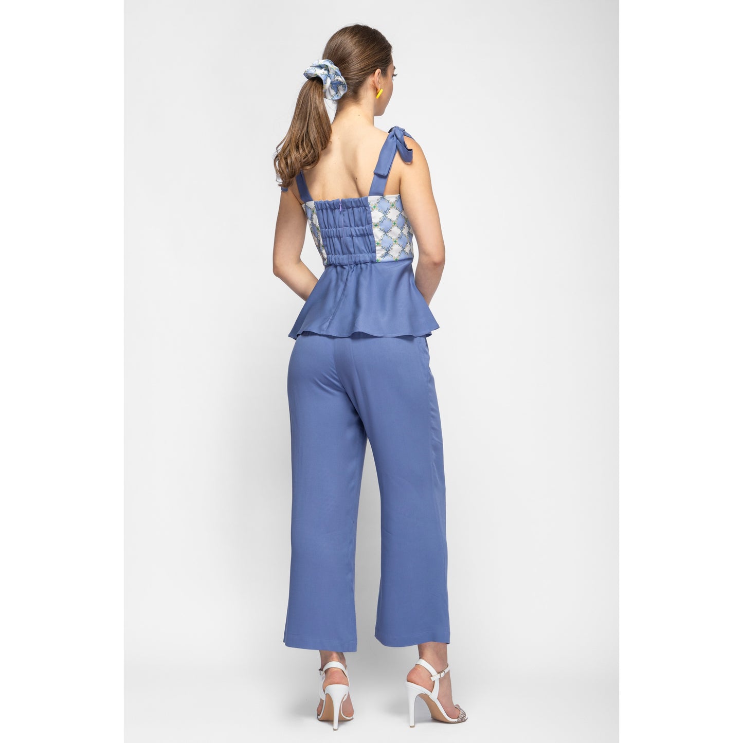 Earth Trousers - High Waisted Viscose Trousers (Azur Blue)