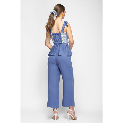 Earth Trousers - High Waisted Viscose Trousers (Azur Blue)