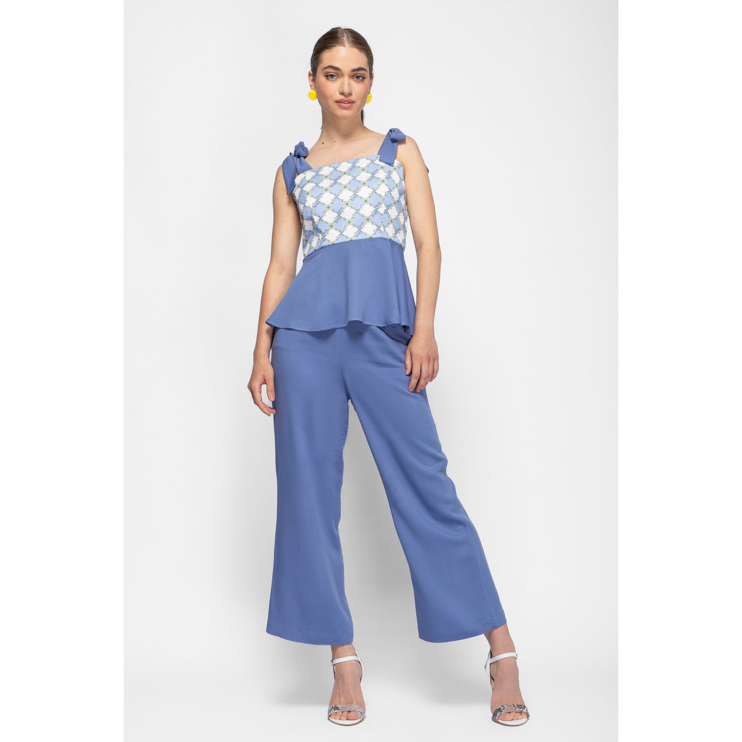 Earth Trousers - High Waisted Viscose Trousers (Azur Blue)