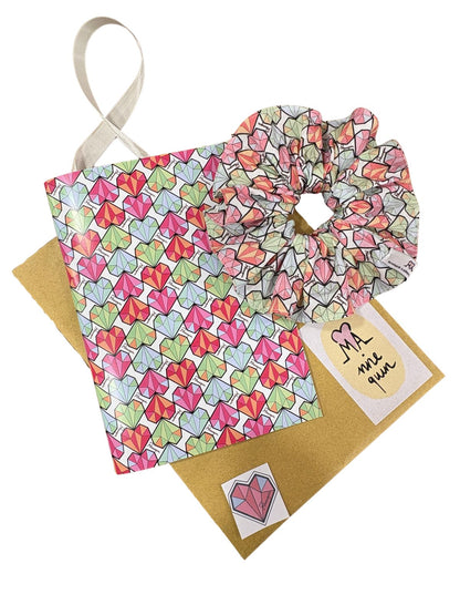 Diamond Heart Pink Notebook + Hair Scrunchie