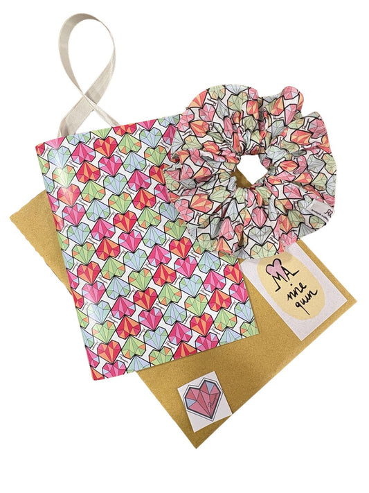 Diamond Heart Pink Notebook + Hair Scrunchie