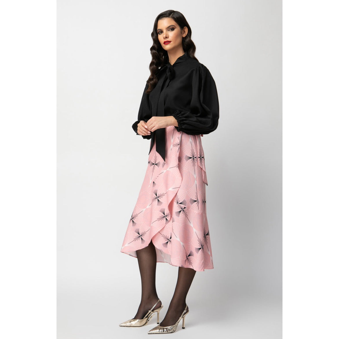 Clara Skirt - Midi Printed Wrap Skirt