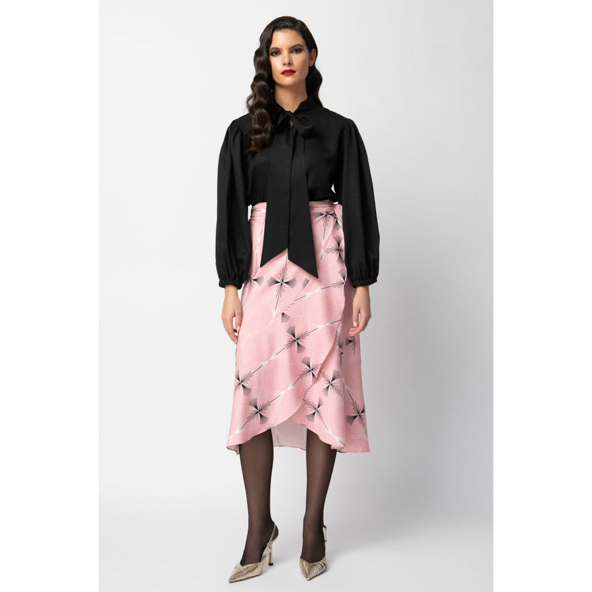 Clara Skirt - Midi Printed Wrap Skirt