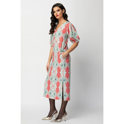 Ella Dress - Maxi Printed Puff Sleeved Dress