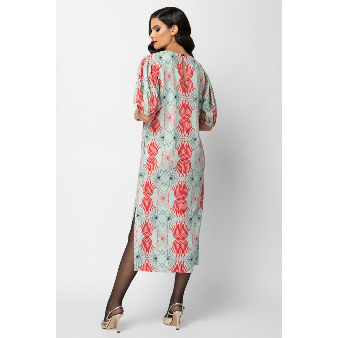 Ella Dress - Maxi Printed Puff Sleeved Dress