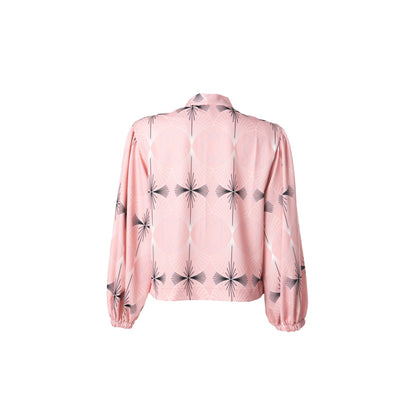 Josephine Top - Printed Pussy Bow Tie Top