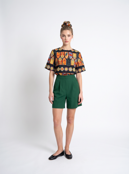 Robin Top v.2.2. - Short Sleeved Cotton Printed Top