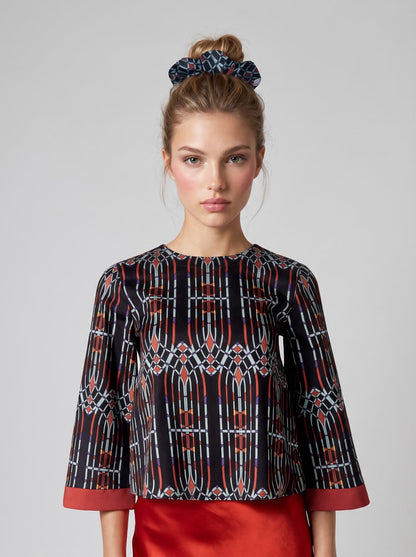 Imogen Top - Cotton Gothic Arch Printed Top