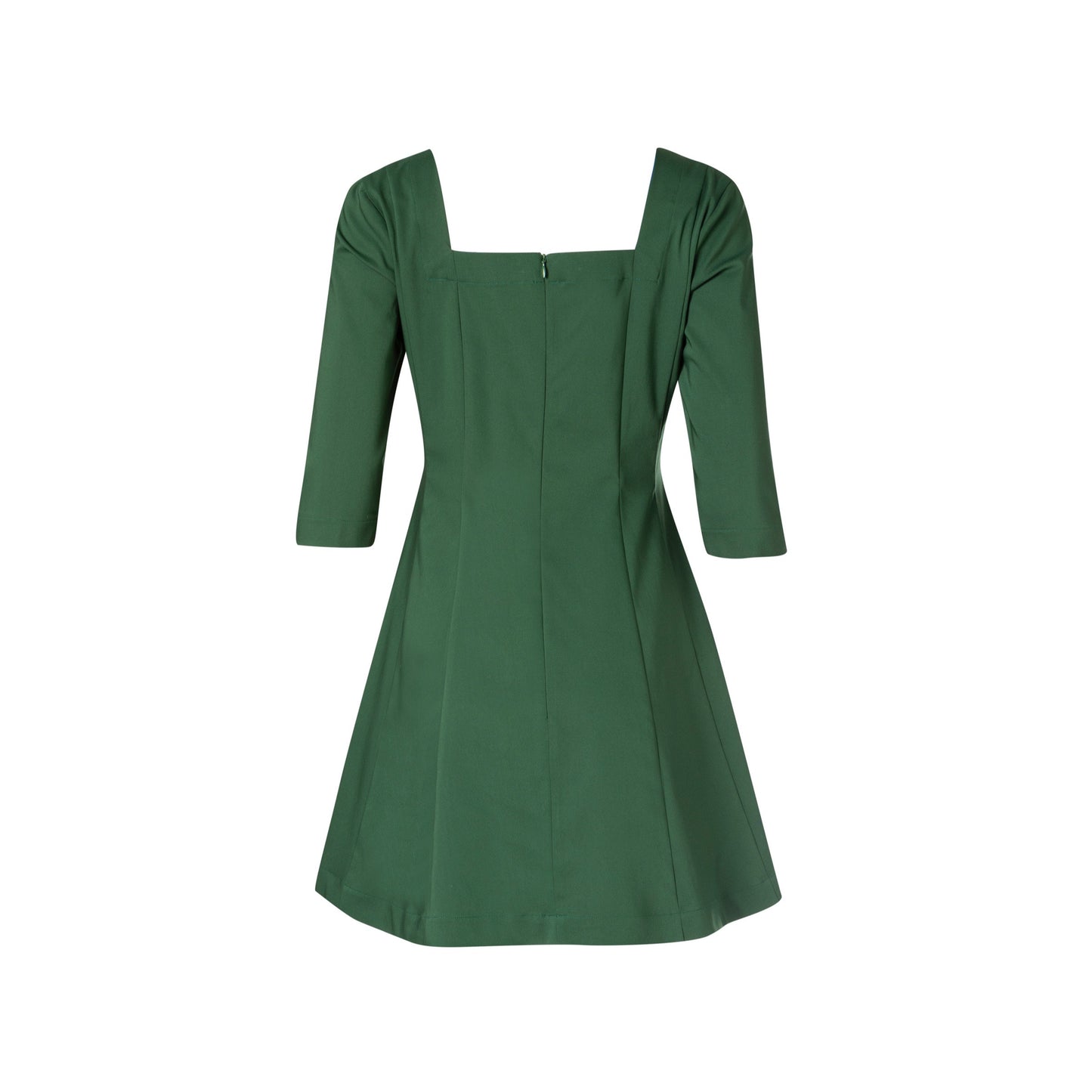 Amable Dress - Mini Cotton Panelled A-line Dress with Long Sleeves