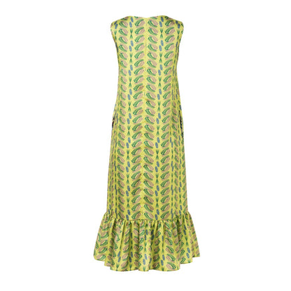 Diana Dress- Maxi Printed Dress with Ruffled Hem